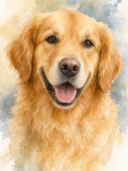 Watercolor Dog Portrait