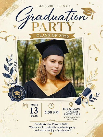 graduation girl party poster