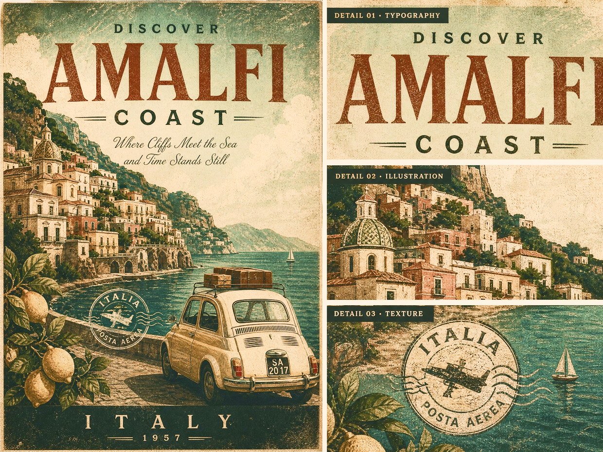 AI Produce Vintage Posters With a Unified Style