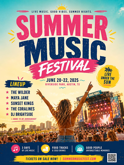AI Generated Music Festival Poster
