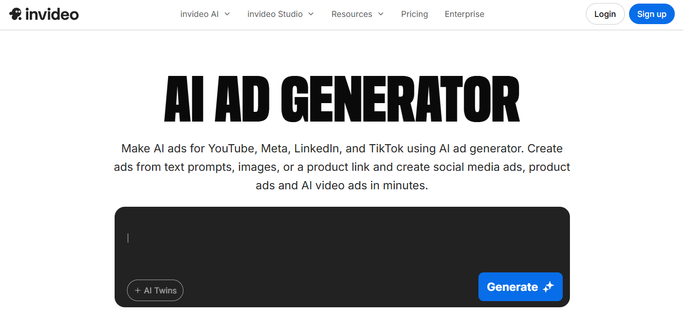 invideo ai ad maker