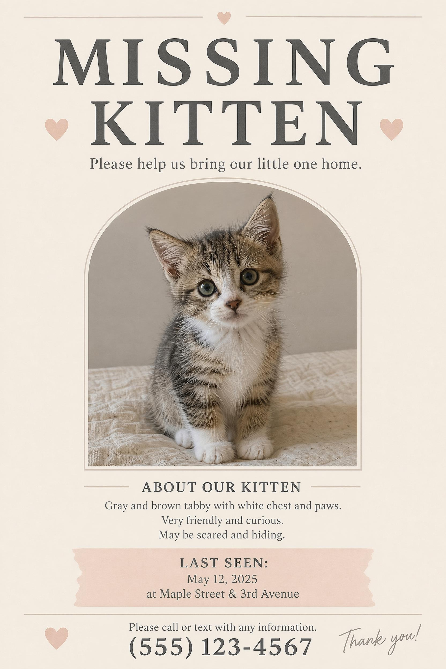 AI Generated Missing Pet poster 