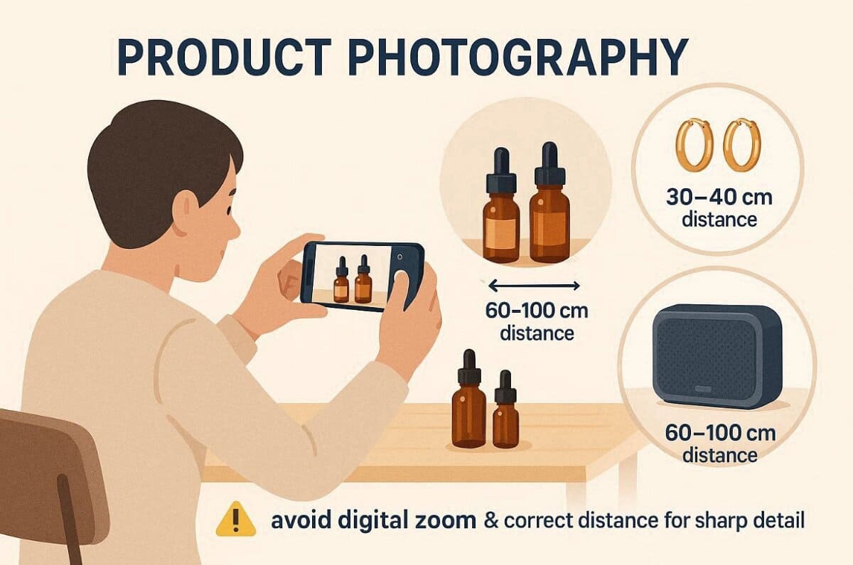 focal length of various product photos