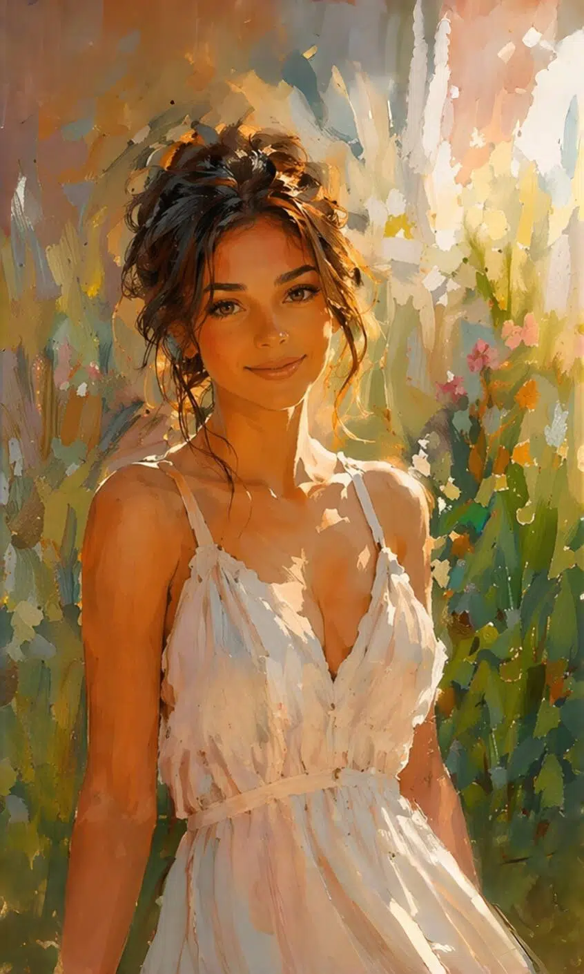 Impressionist oil painting portrait