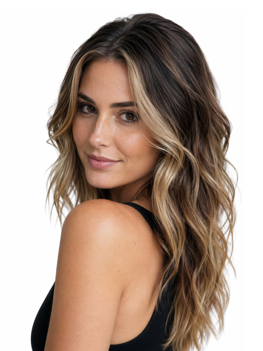 AI highlighted and ombré hair color previews on portraits