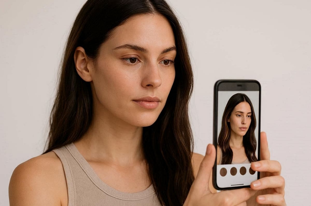 take photo to try hair color