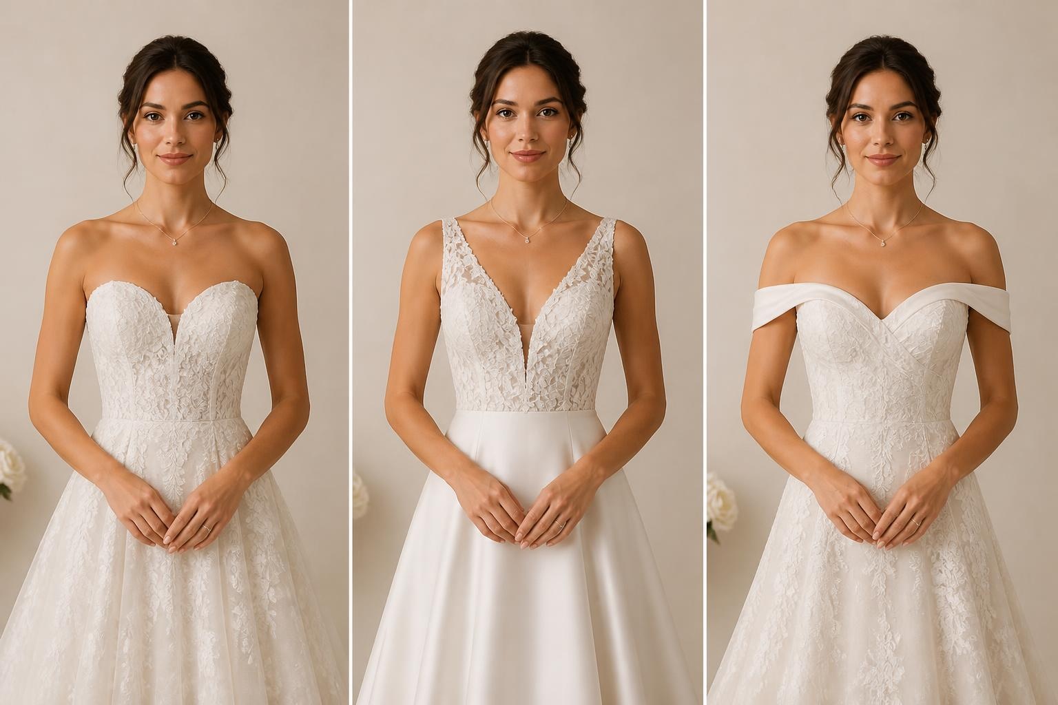 bridal neckline comparison collage