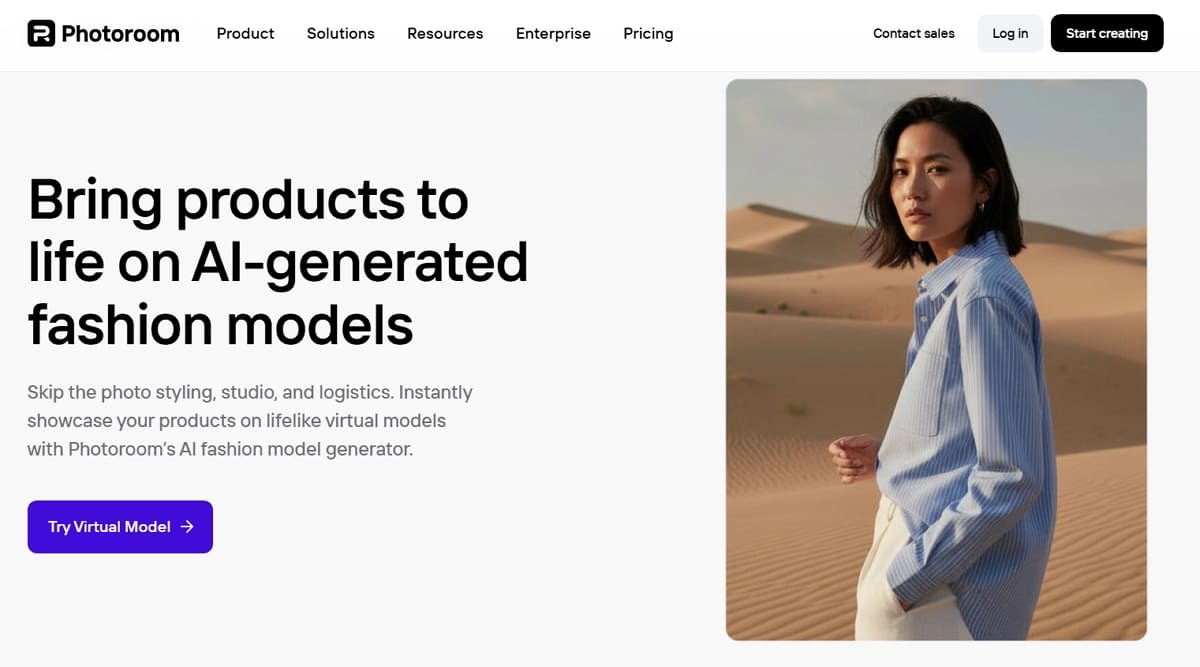 photoroom ai fashion model generator