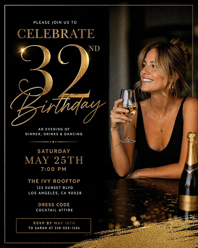 AI Generated birthday party poster