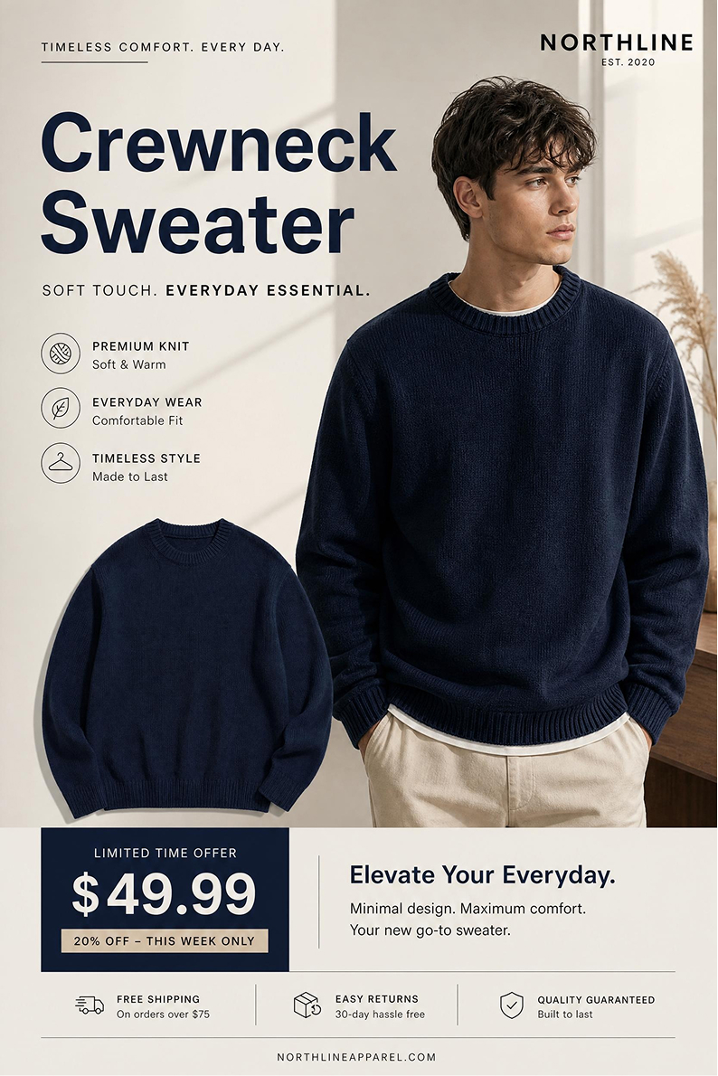 AI Generated clothes sale poster