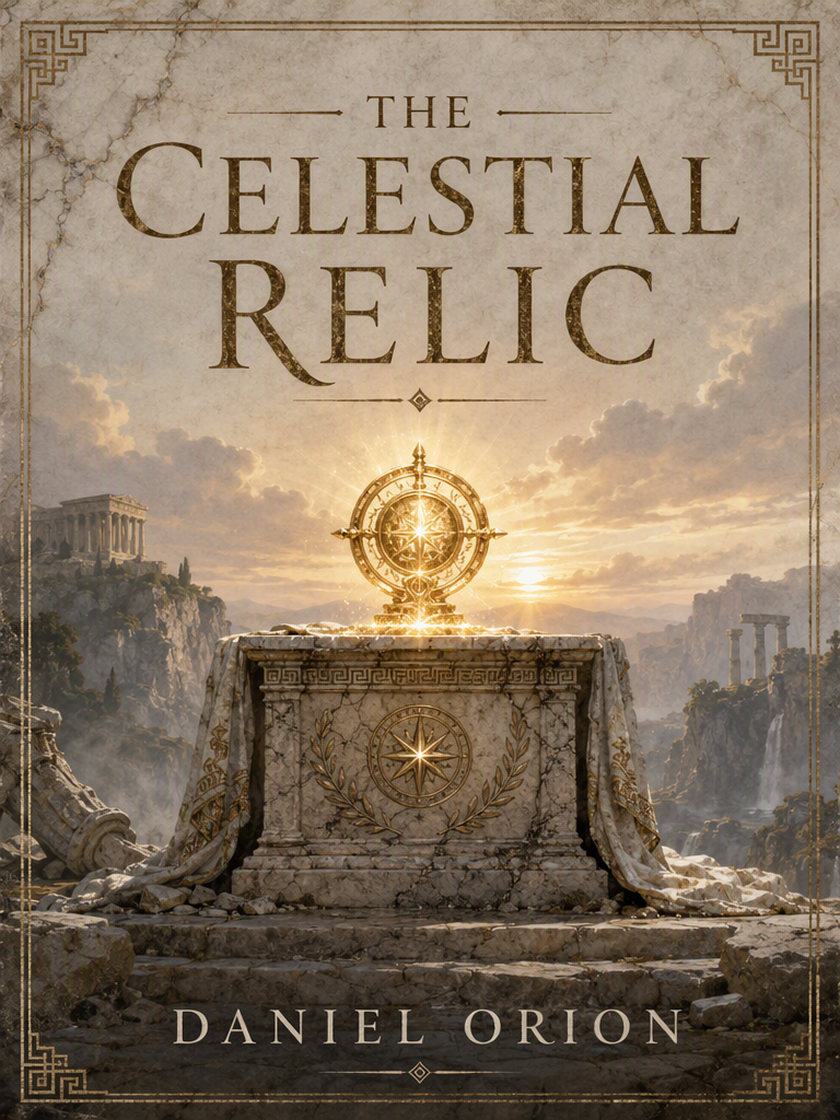 AI-generated fantasy book cover with a magical setting, readable title, and author name.