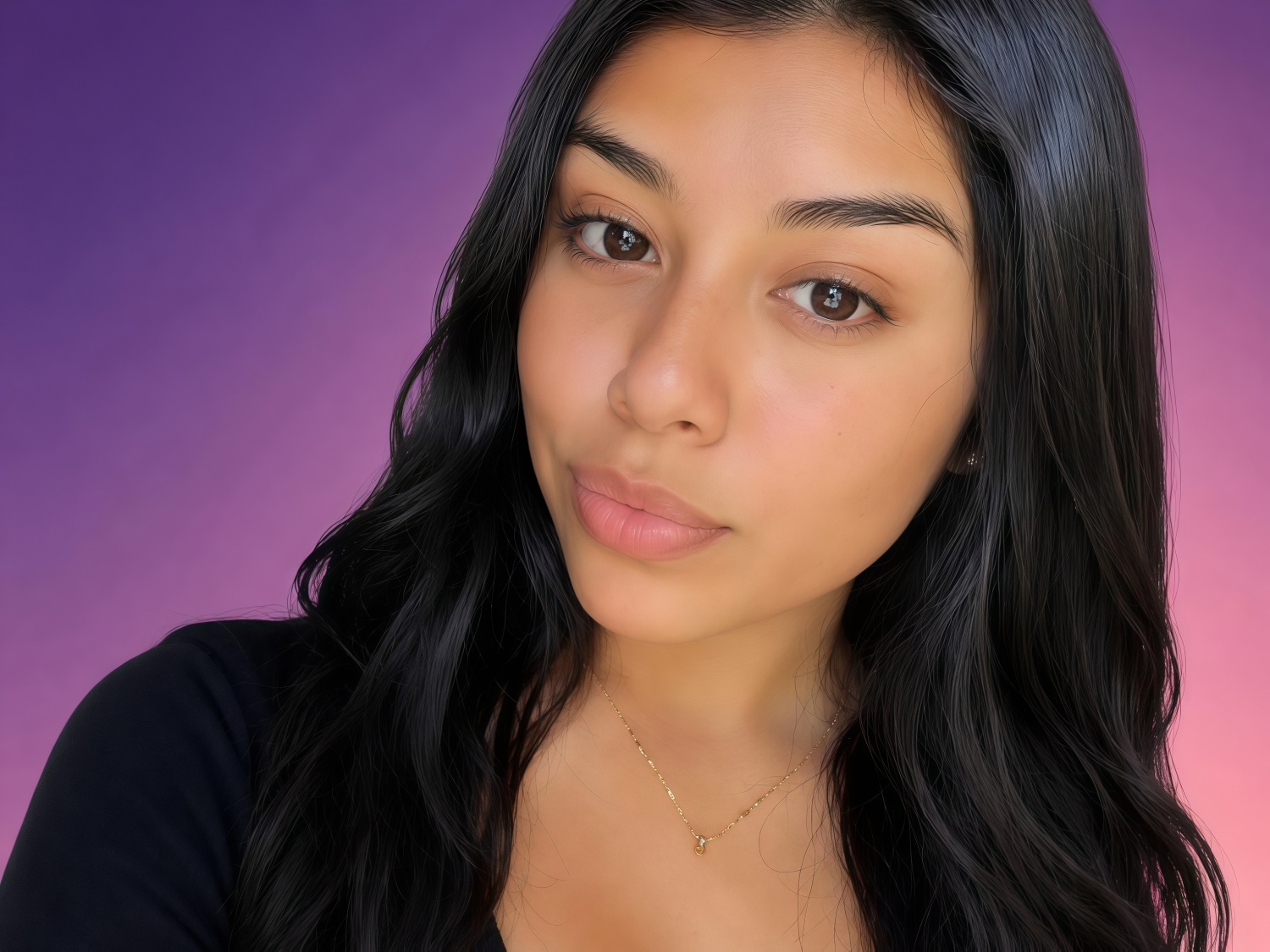 Sharpened version of the same selfie with a higher beauty score