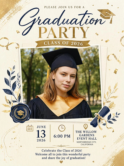 graduation girl party poster