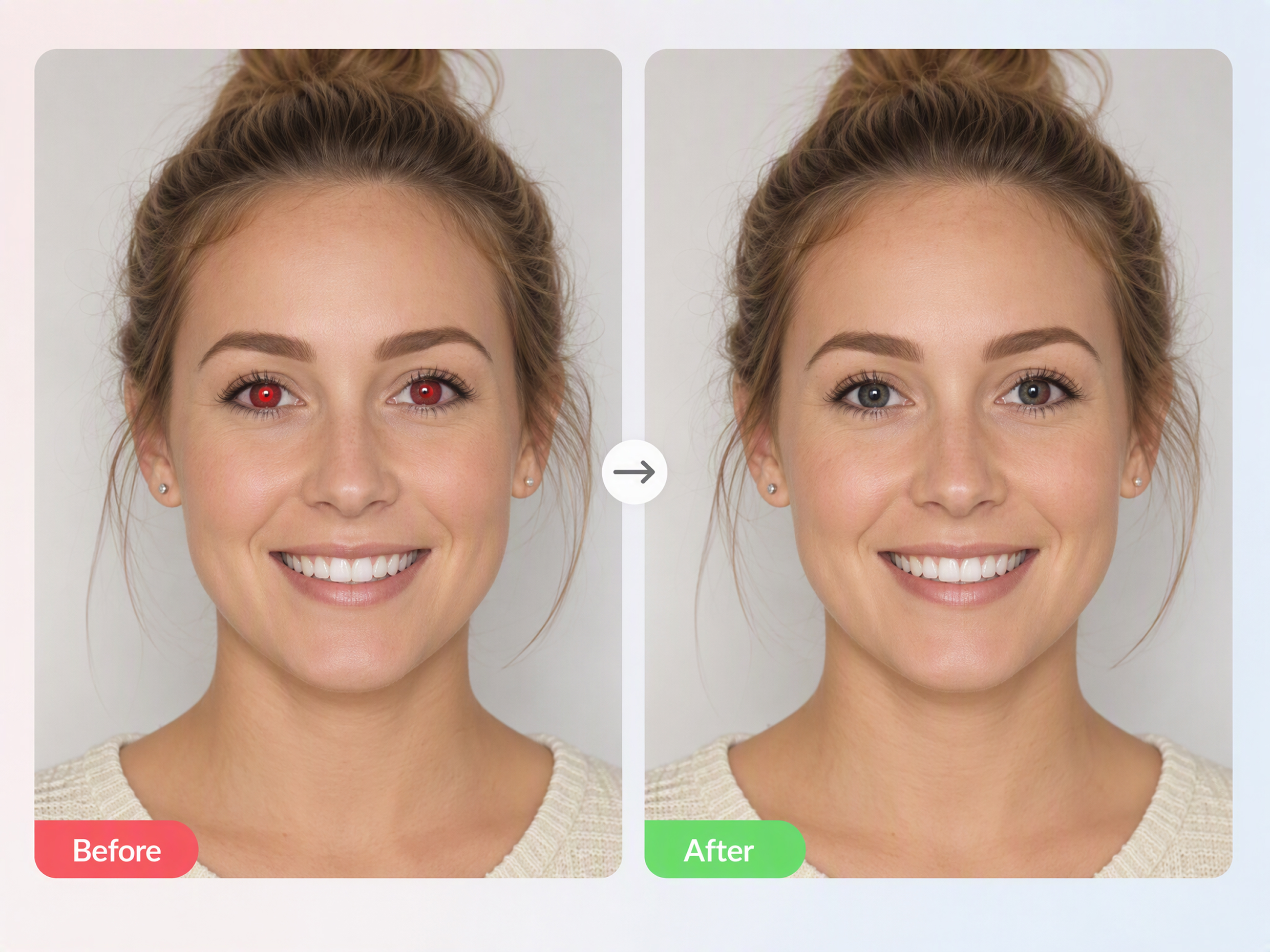 Correct Red Eyes Without Selecting or Brushing.