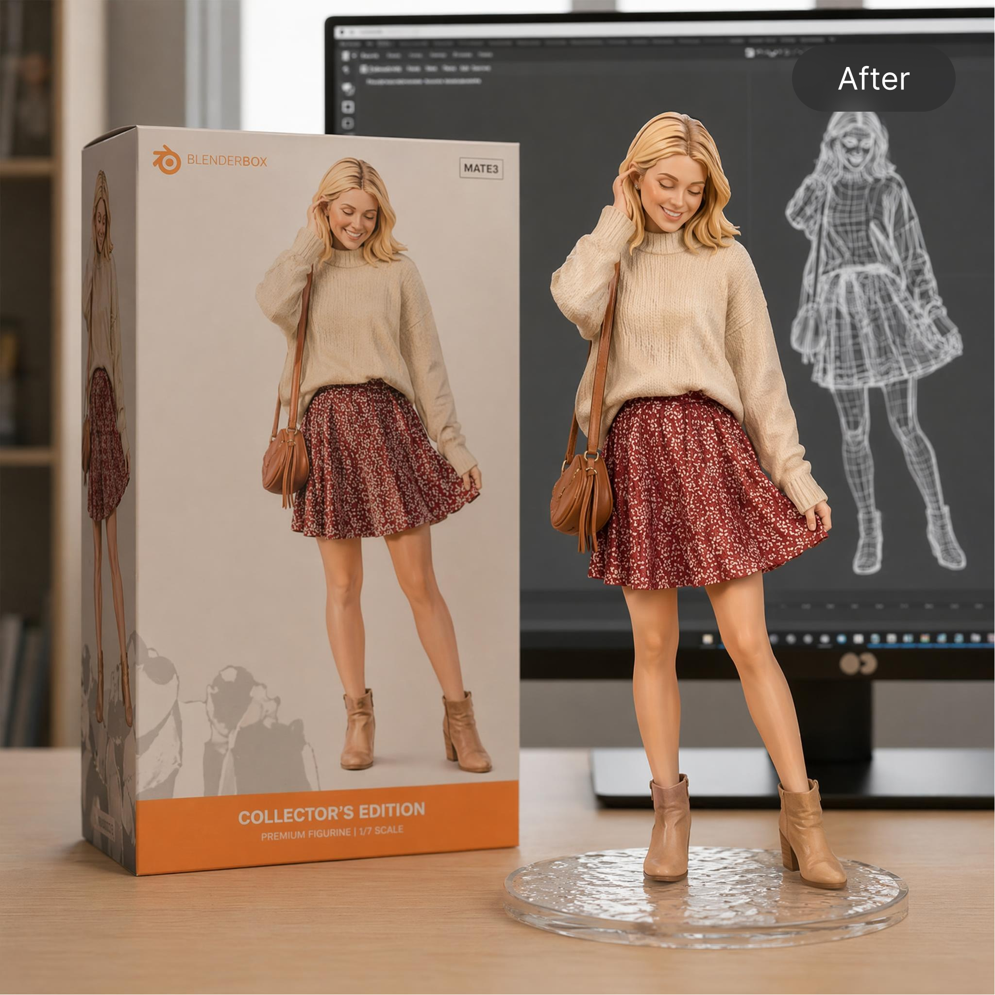 Turn the image into an action figure