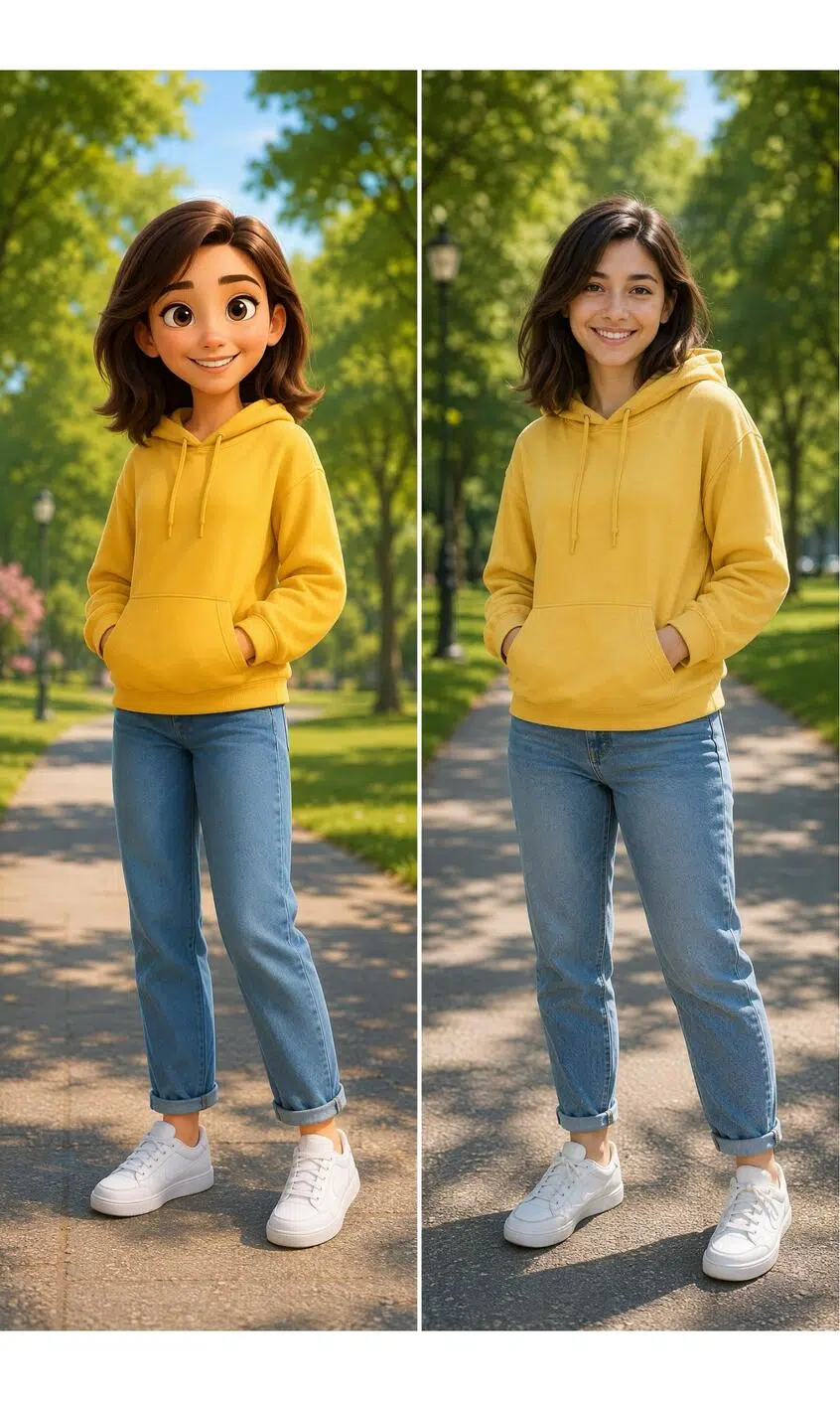 Cartoon Girl to Realistic Portrait