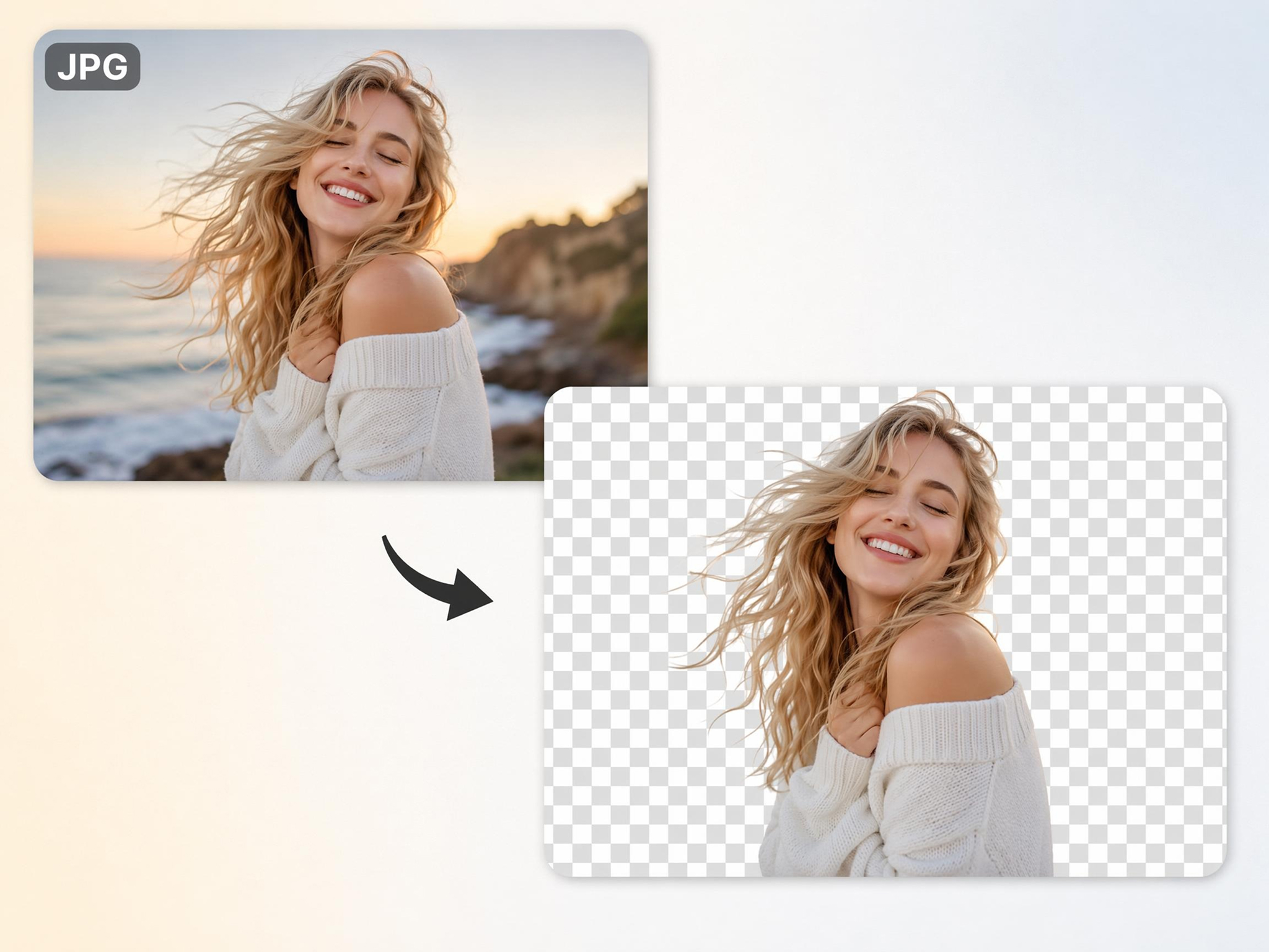 Convert JPG Photos into Transparent PNG Files