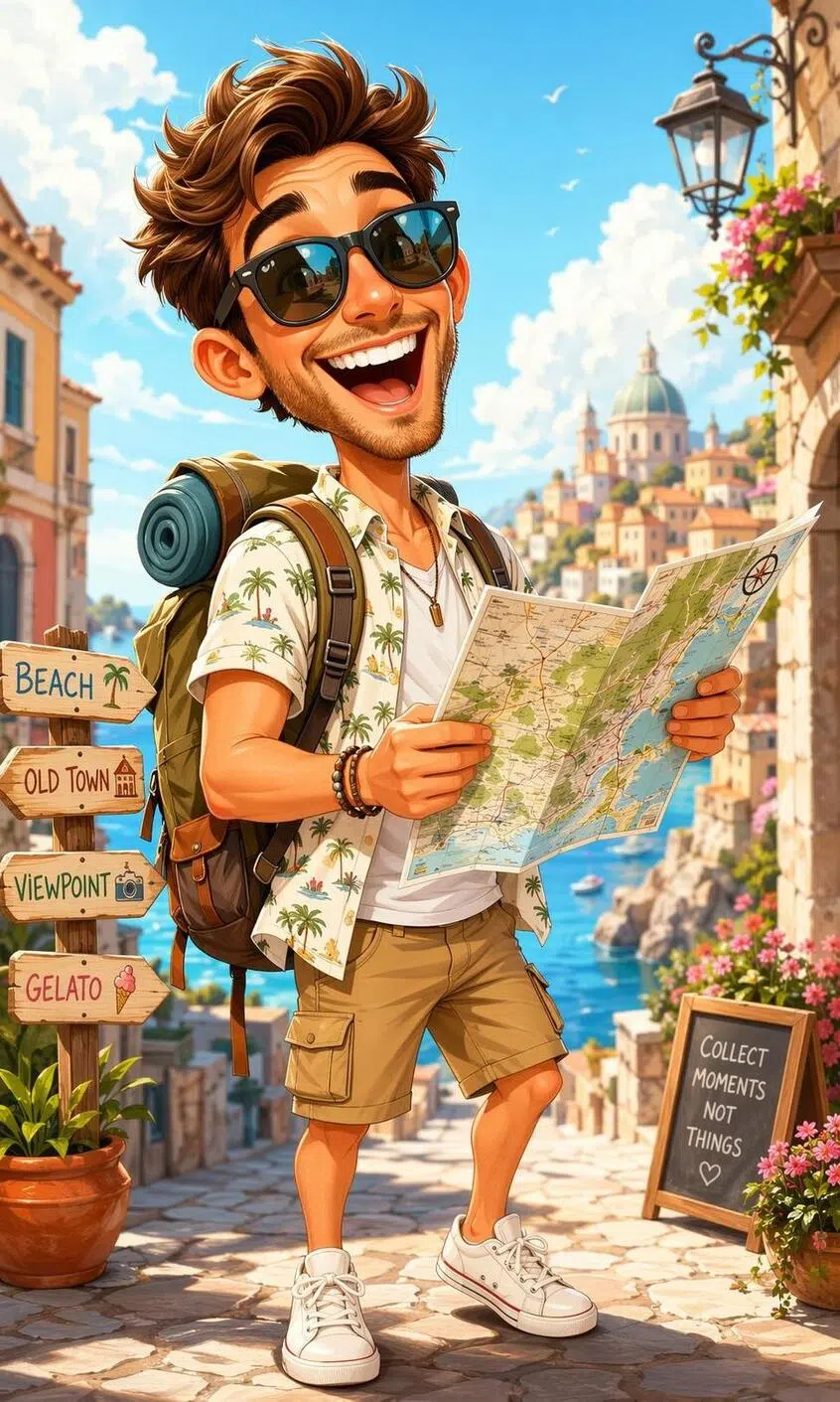 Vacation Traveler Caricature