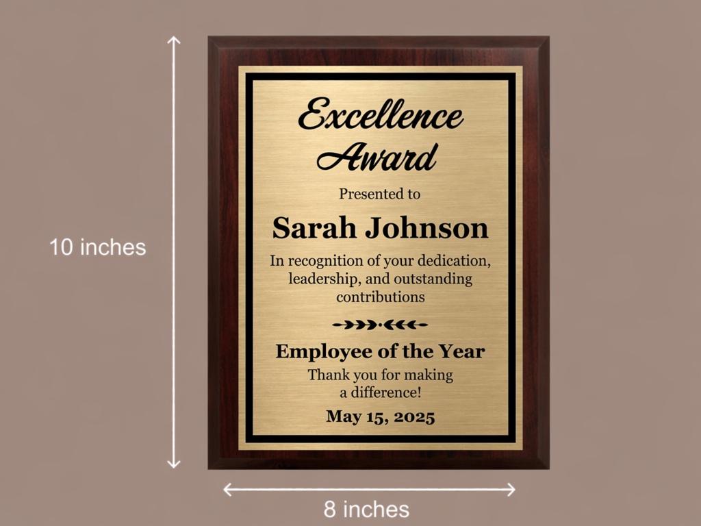 8×10 size for award