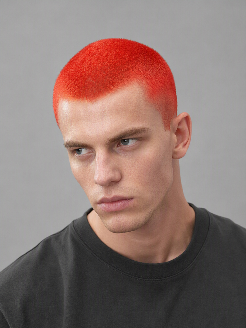 Buzz cut color treatment examples