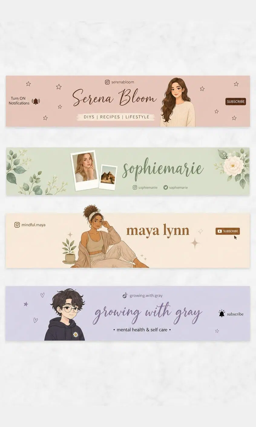 Cozy and aesthetic YouTube banner