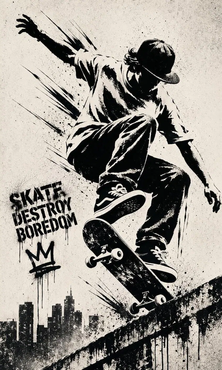 Urban Skate Stencil Art