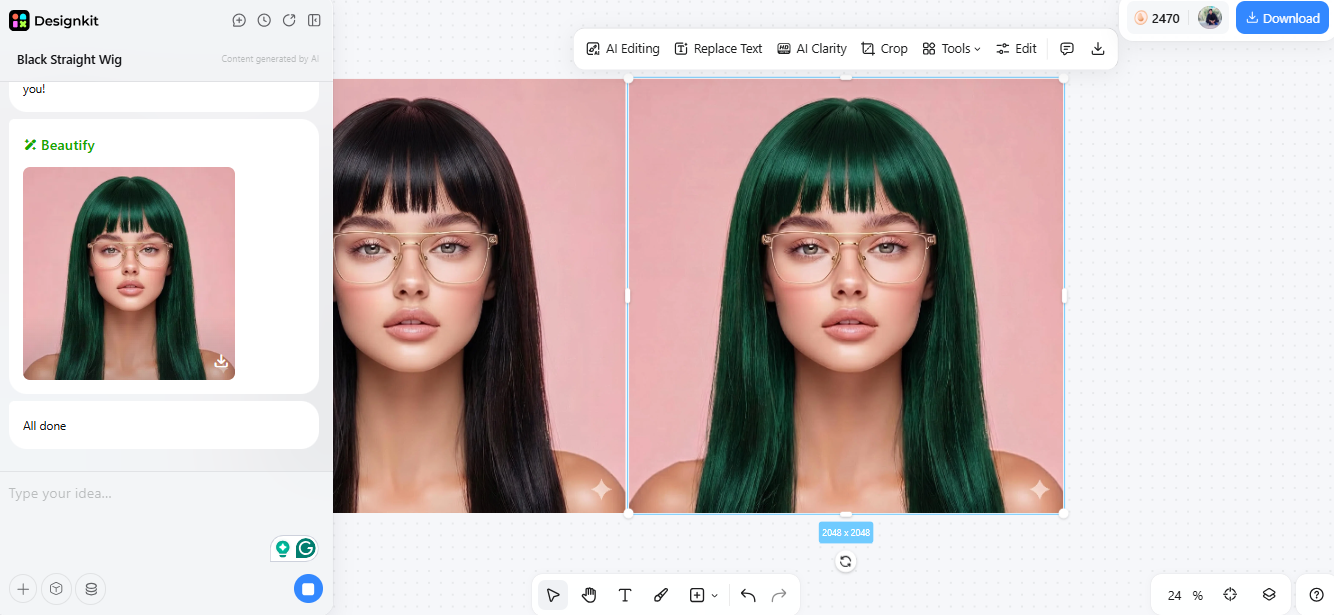 changing bangs color with designkit changing bangs color with designkit