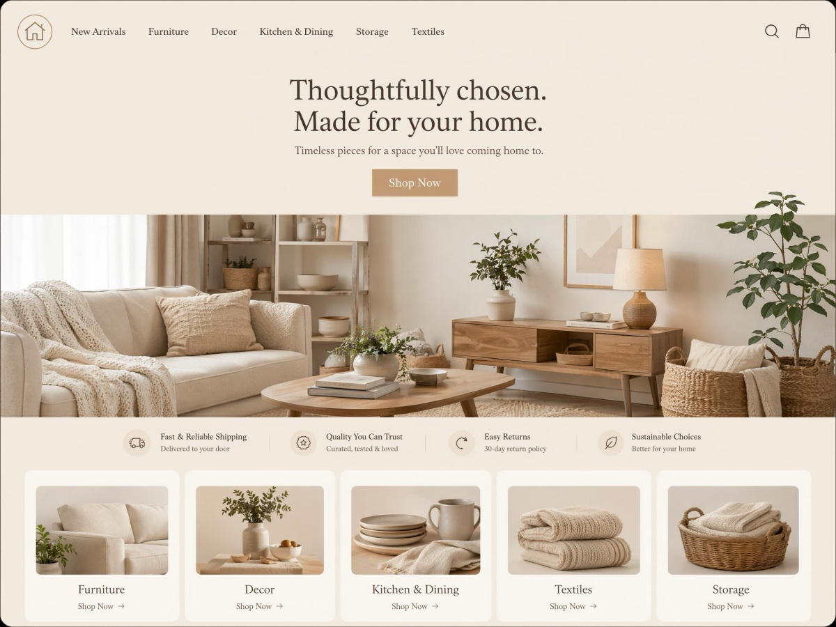 Ecommerce Website design sample