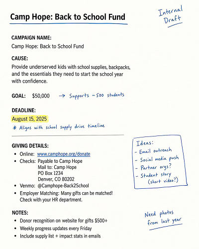 Reference image for AI fundraising poster generation