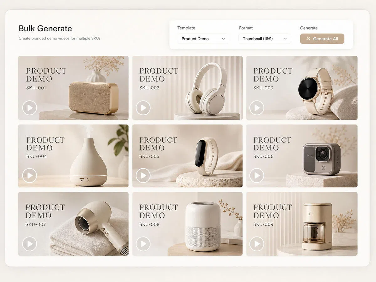 Consistent Demo Videos Across Your Entire Catalog