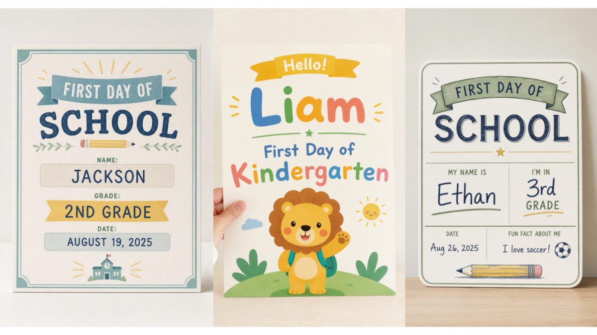 first day of school sign