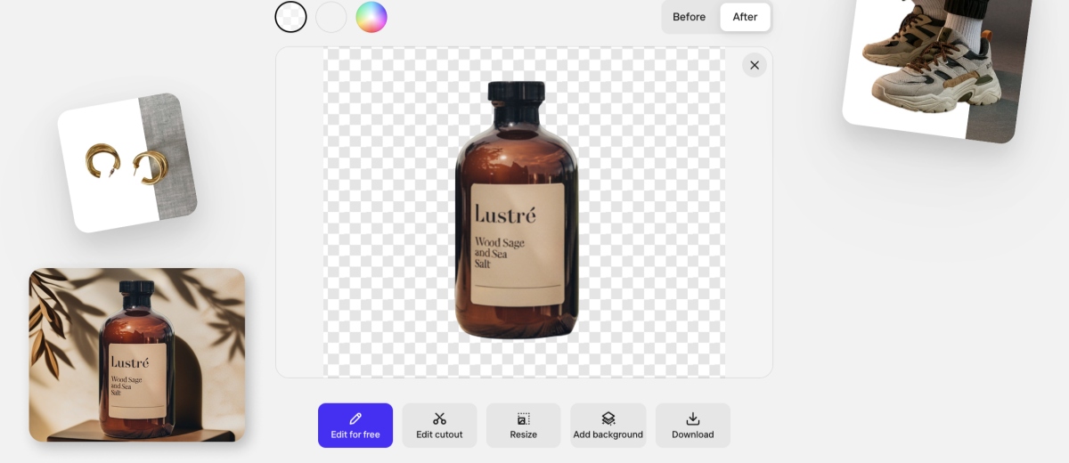 Photoroom removes background for Aroma diffuser bottle