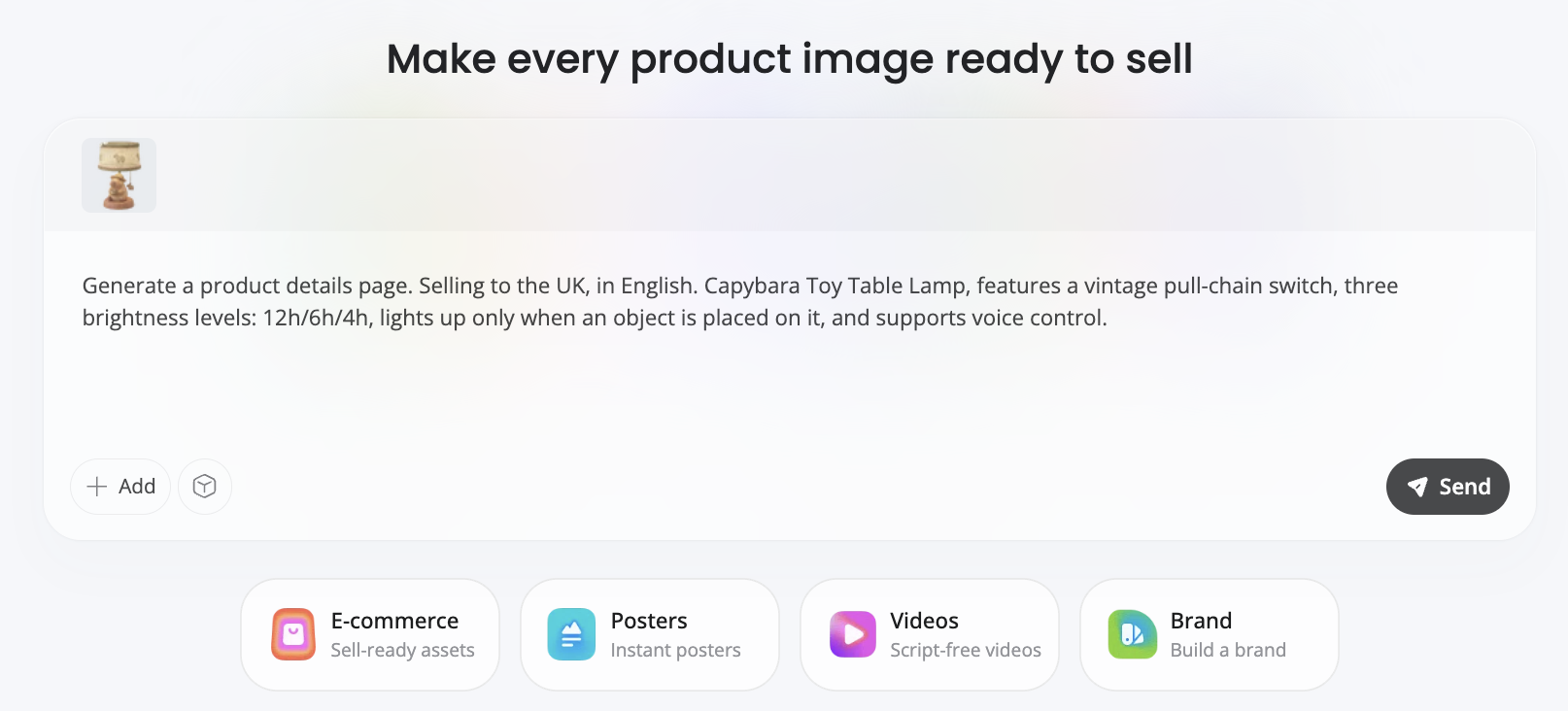 Upload product images with a transparent background