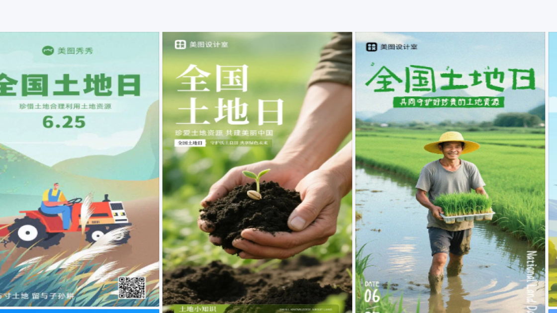 全国土地日平面创意